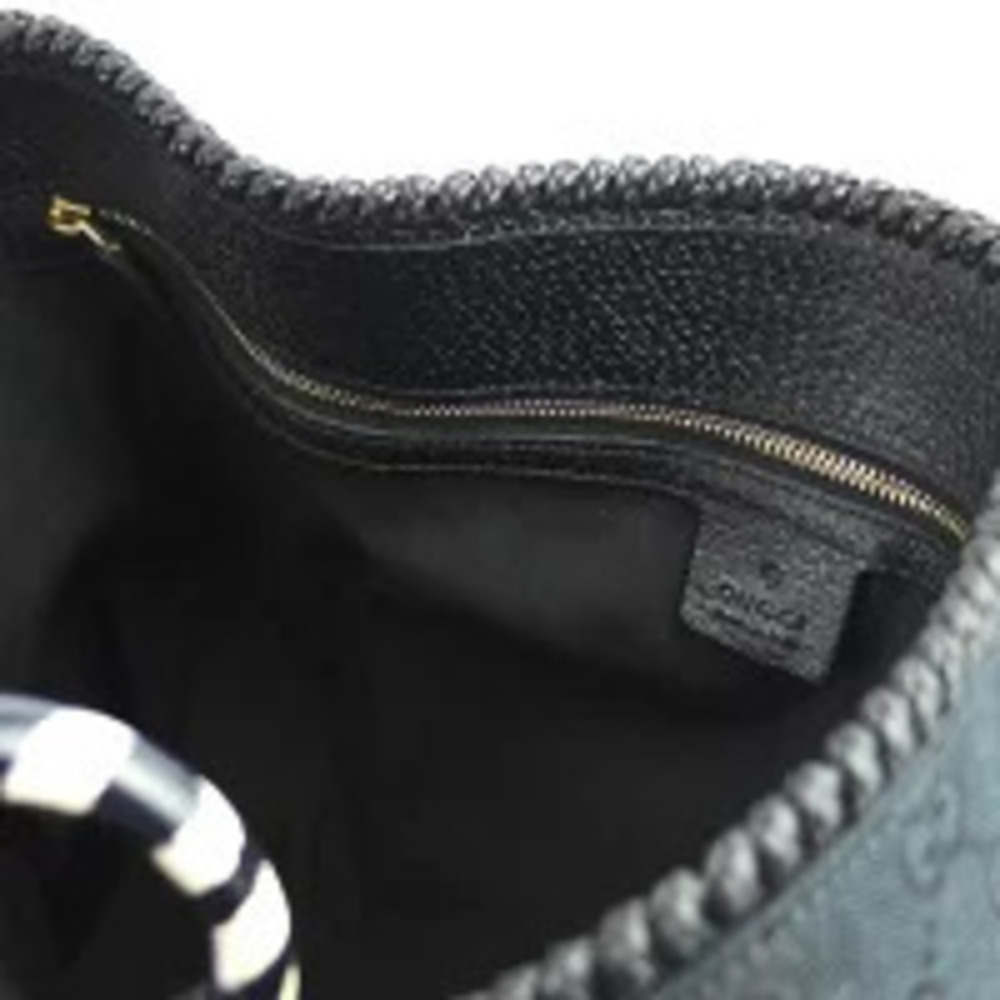 Gucci Horsebit Handbag Hobo Bag GG Canvas Black - Picture 8 of 9